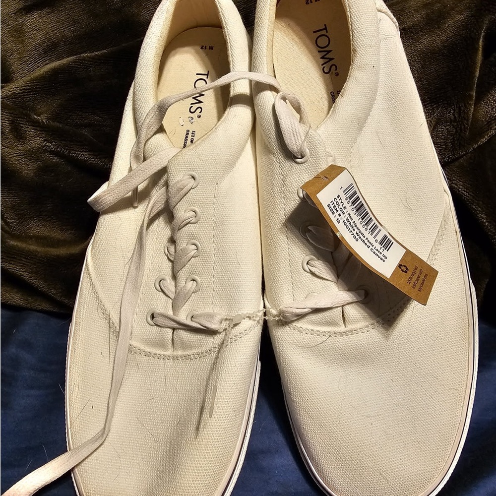 TOMS Men's White Canvas Shoes